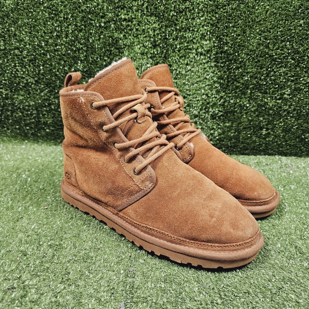 UGG Harkley 1016472 Brown Suede Wool Lined Ankle Comfort Boots Mens Size‎ 9